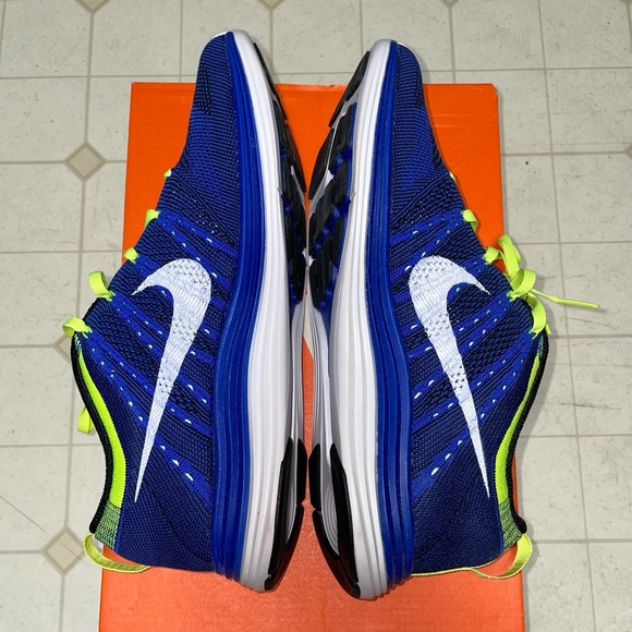 Nike Flyknit Lunar One+ Game Royal/Volt - Size 8.5 Men - Picture 6 of 10